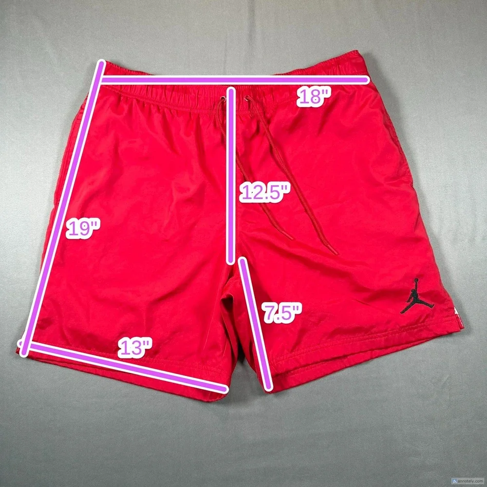 Jordan Essentials Men Large Red Poolside Nylon Mesh Lined Shorts CZ4751-687 Cas.